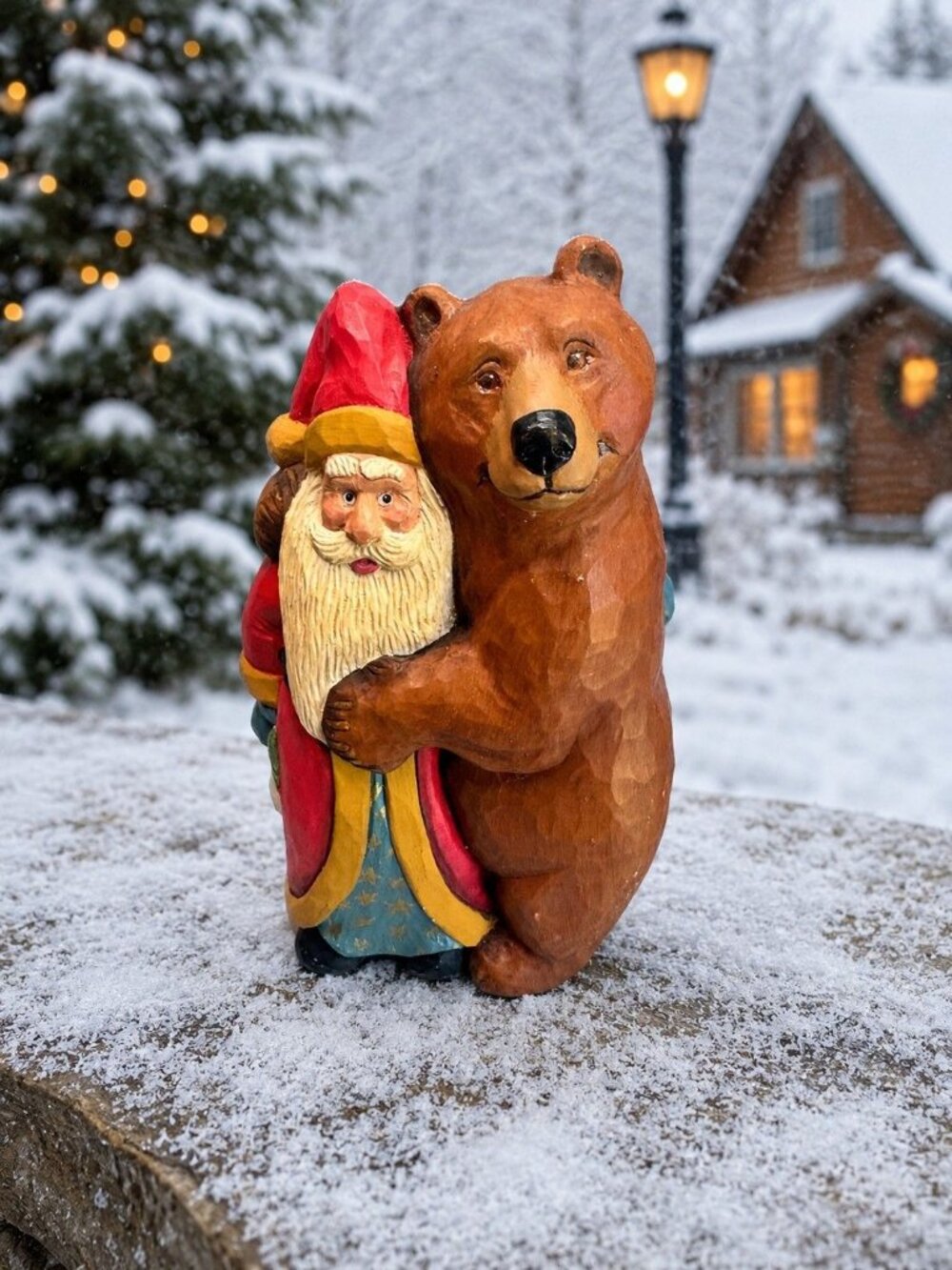 House Of Hatten Santa Hugging Bear Figure Susan Smith 1996 LE 2536/5000 - Picture 1 of 7